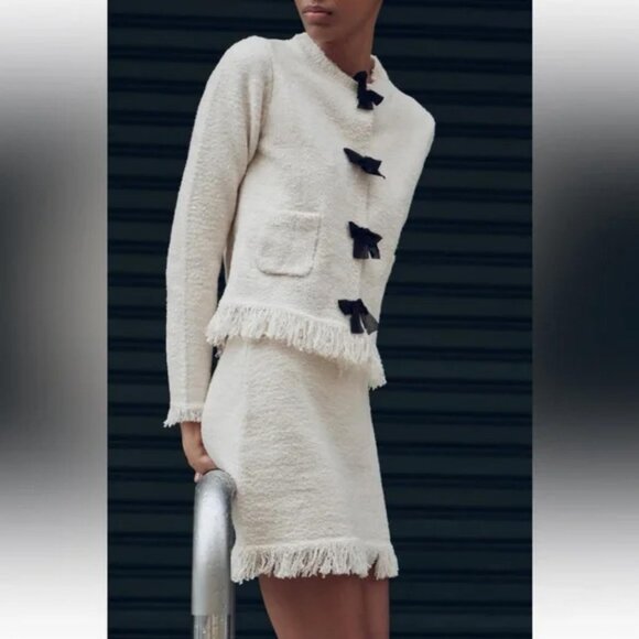 ZARA BOWS KNIT CARDIGAN - Picture 2 of 4